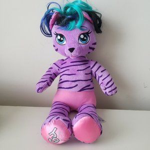 BAB Build A Bear Honey Girls Teegan HG Purple Striped Cat 20” Stuffed Plush Used